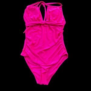 Smismivo One Piece Halter Magenta Pink Swimsuit New M